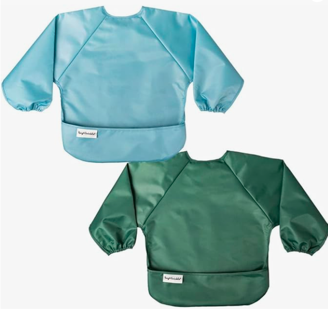 long sleeve bib smocks for baby feeding