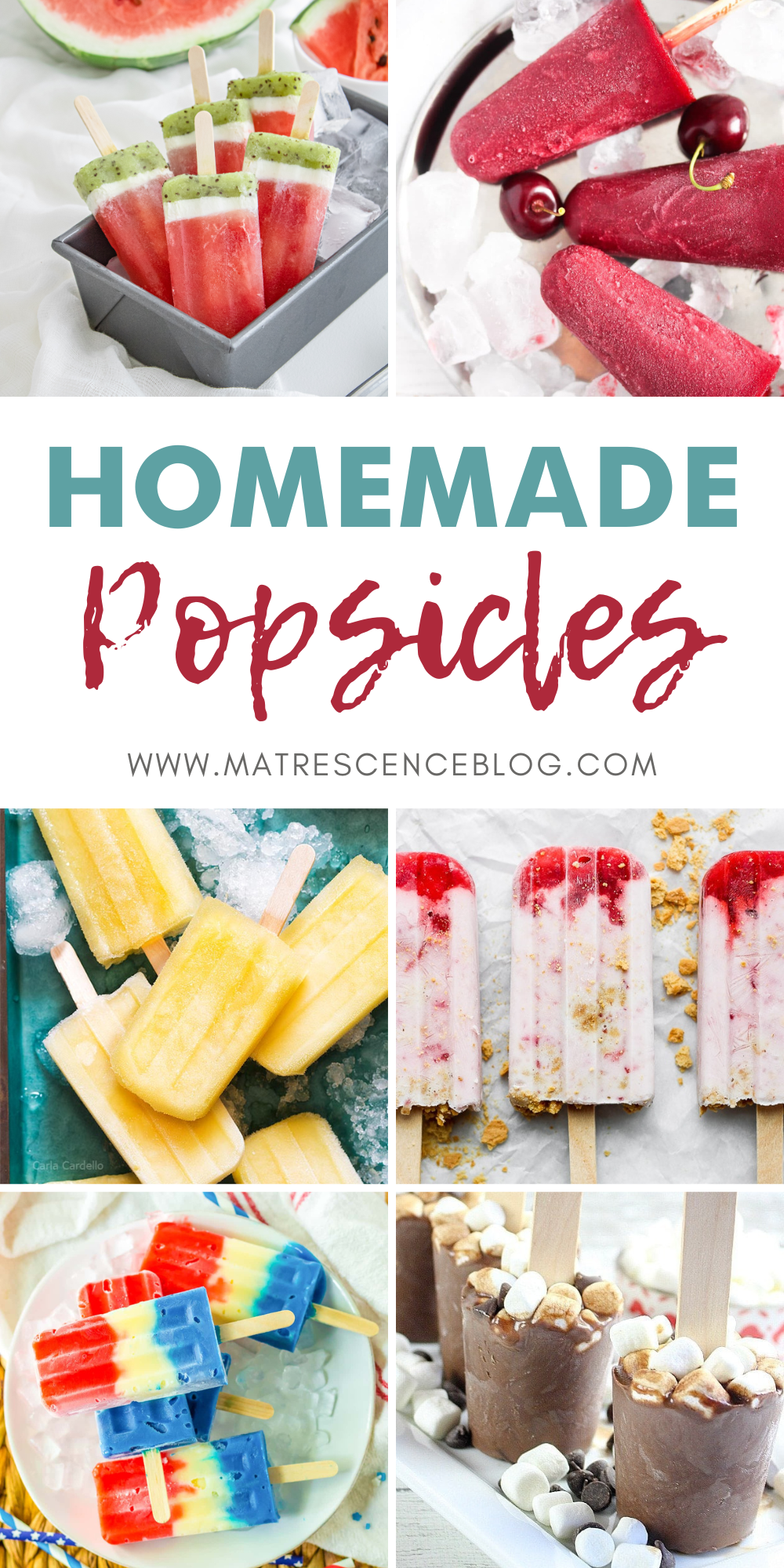 collage of 20 homemade popsicle recipes